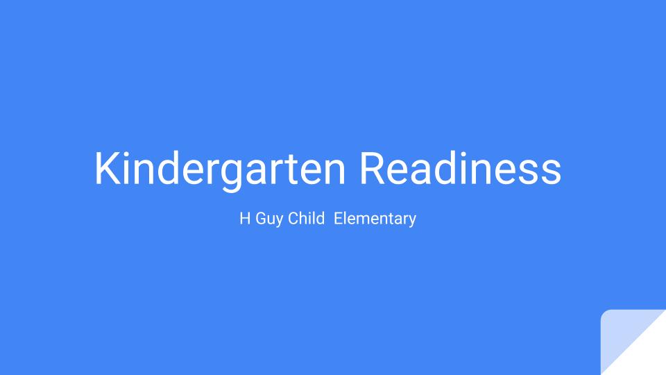 Copy of Kindergarten Readiness